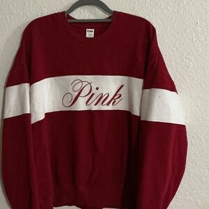 Red and White Pink Logo Sweatshirt